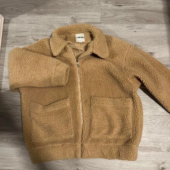 I.AM.GIA Women's Tan Sherpa Jacket - Picture 1 of 3